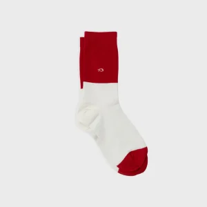 BILLYBELT Chaussettes Bi-colors Rouge / Beige en coton peigné>Homme Chaussettes Fantaisie