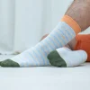 BILLYBELT Chaussettes en coton peigné A rayures larges - Beige chiné, rayé bleu>Homme Chaussettes Fantaisie
