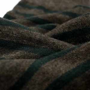BILLYBELT Chaussettes en coton peigné A rayures larges - Kaki, rayé vert>Homme Chaussettes Fantaisie