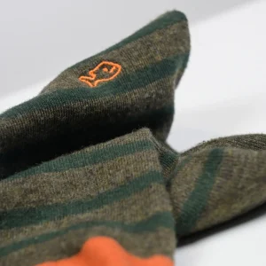 BILLYBELT Chaussettes en coton peigné A rayures larges - Kaki, rayé vert>Homme Chaussettes Fantaisie