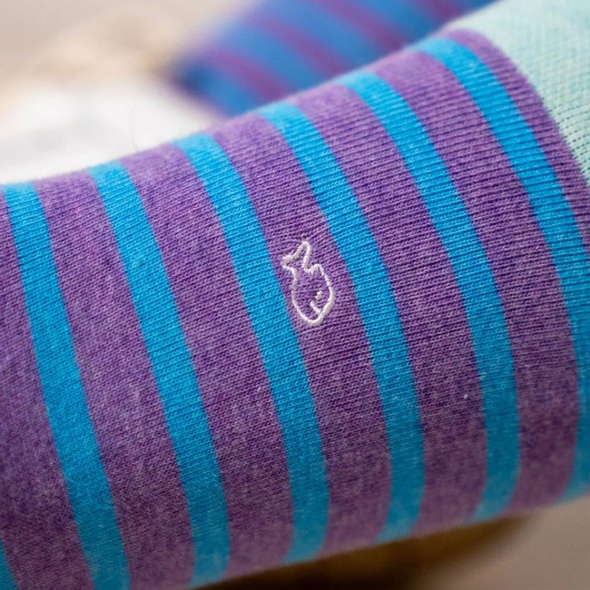BILLYBELT Chaussettes en coton peigné A rayures larges - Violet chiné, rayé bleu>Homme Chaussettes Fantaisie