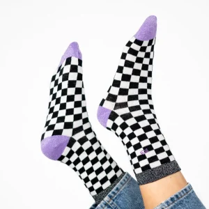 BILLYBELT Chaussettes en coton peigné Carreaux ->Femme Chaussettes Fantaisie