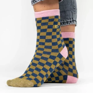 BILLYBELT Chaussettes en coton peigné Carreaux ->Femme Chaussettes Fantaisie