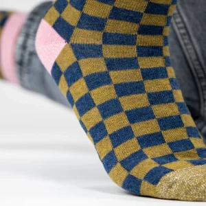 BILLYBELT Chaussettes en coton peigné Carreaux ->Femme Chaussettes Fantaisie
