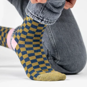BILLYBELT Chaussettes en coton peigné Carreaux ->Femme Chaussettes Fantaisie