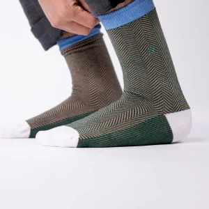 BILLYBELT Chaussettes en coton peigné Chevrons ->Homme Chaussettes Fantaisie