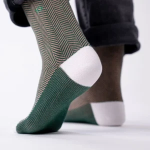 BILLYBELT Chaussettes en coton peigné Chevrons ->Homme Chaussettes Fantaisie