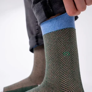 BILLYBELT Chaussettes en coton peigné Chevrons ->Homme Chaussettes Fantaisie