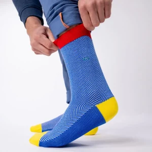 BILLYBELT Chaussettes en coton peigné Chevrons ->Homme Chaussettes Fantaisie