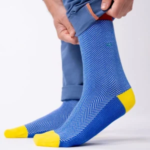 BILLYBELT Chaussettes en coton peigné Chevrons ->Homme Chaussettes Fantaisie