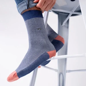 BILLYBELT Chaussettes en coton peigné Chevrons ->Homme Chaussettes Fantaisie