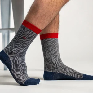 BILLYBELT Chaussettes en coton peigné Chevrons ->Homme Chaussettes Fantaisie