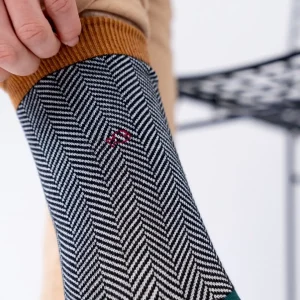 BILLYBELT Chaussettes en coton peigné Chevrons ->Homme Chaussettes Fantaisie