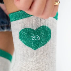 BILLYBELT Chaussettes en coton peigné Coeur ->Femme Chaussettes Fantaisie