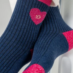 BILLYBELT Chaussettes en coton peigné Coeur ->Femme Chaussettes Fantaisie