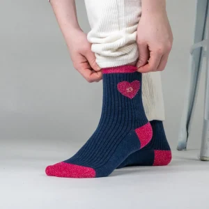 BILLYBELT Chaussettes en coton peigné Coeur ->Femme Chaussettes Fantaisie