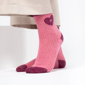 BILLYBELT Chaussettes en coton peigné Coeur ->Femme Chaussettes Fantaisie