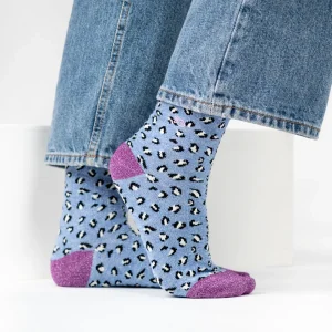 BILLYBELT Chaussettes en coton peigné Léopard ->Femme Chaussettes Fantaisie