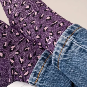 BILLYBELT Chaussettes en coton peigné Léopard ->Femme Chaussettes Fantaisie