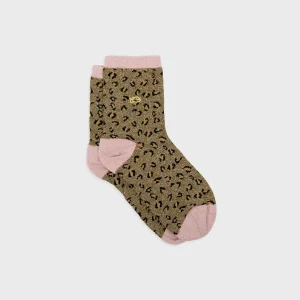BILLYBELT Chaussettes en coton peigné Léopard ->Femme Chaussettes Fantaisie