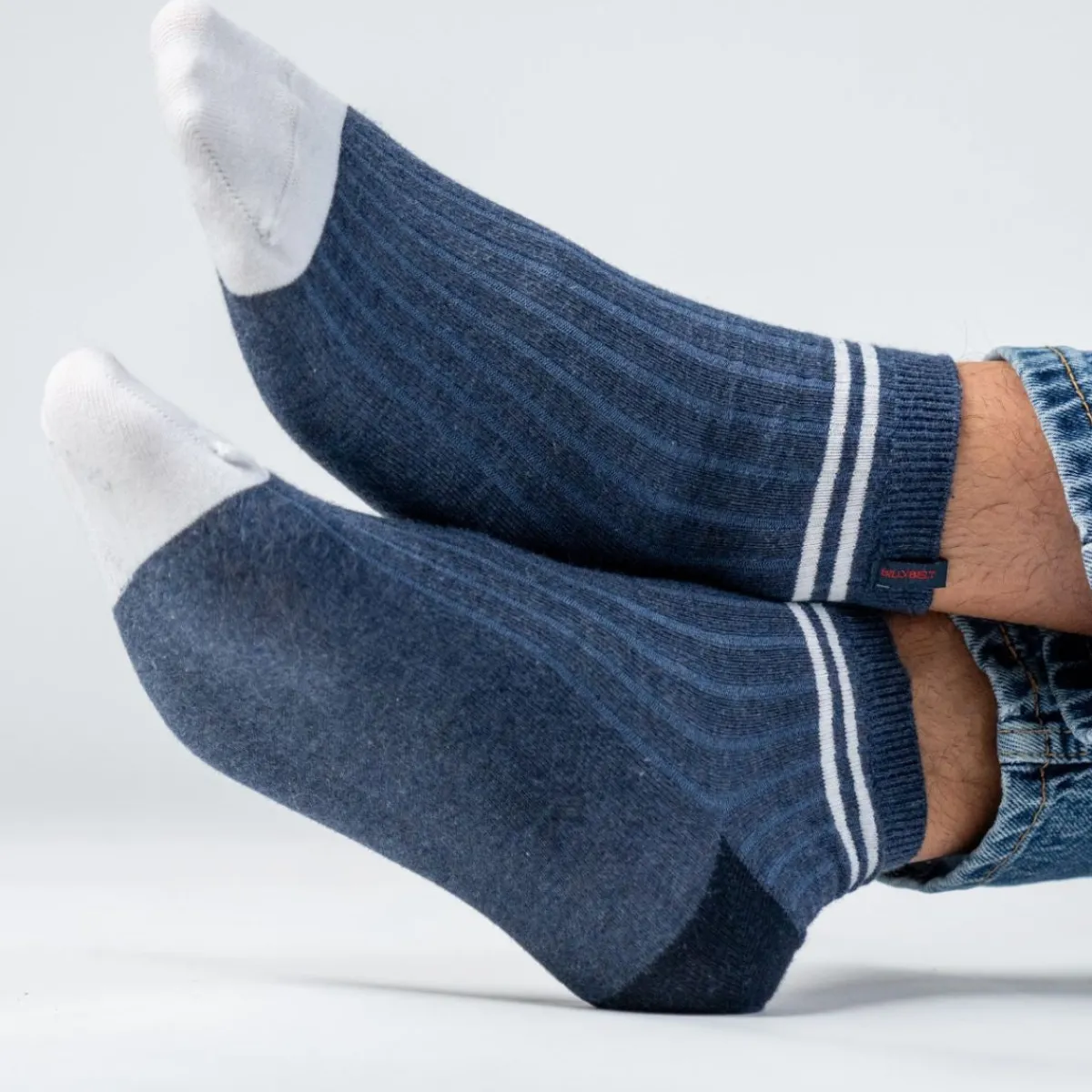 chaussettes_en_coton_peign_mihautes__marine_ray_blanc_2.webp BILLYBELT Chaussettes en coton peigné Mi-hautes ->Homme Chaussettes Basses