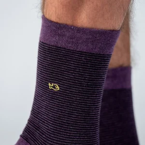 BILLYBELT Chaussettes en coton peigné Rayées - Améthyste>Homme Chaussettes Fantaisie