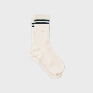 BILLYBELT Chaussettes en coton peigné Retro - Beige chiné, rayé vert et noir>Homme Chaussettes Fantaisie