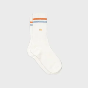BILLYBELT Chaussettes en coton peigné Retro - Blanc, rayé orange et bleu>Homme Chaussettes Fantaisie