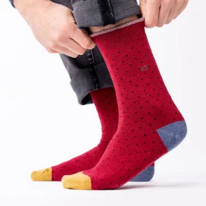 BILLYBELT Chaussettes en coton peigné Square - Paprika>Homme Chaussettes Fantaisie