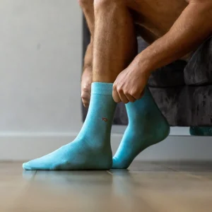 BILLYBELT Chaussettes en coton peigné Unies - Azurin>Homme Chaussettes Unies
