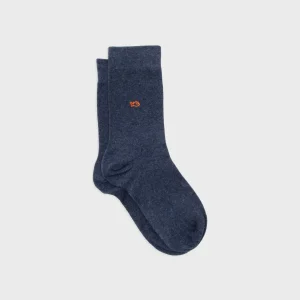 BILLYBELT Chaussettes en coton peigné Unies - Bleu chiné>Homme Chaussettes Unies