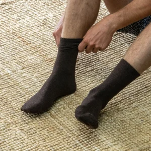 BILLYBELT Chaussettes en coton peigné Unies - Châtaigne>Homme Chaussettes Unies