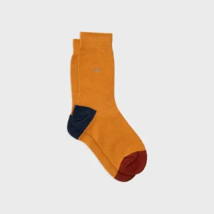 BILLYBELT Chaussettes en coton peigné Unies - Jaune chiné>Homme Chaussettes Unies