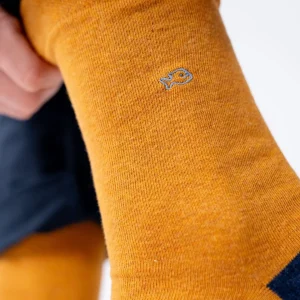 BILLYBELT Chaussettes en coton peigné Unies - Jaune chiné>Homme Chaussettes Unies