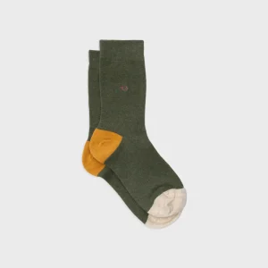BILLYBELT Chaussettes en coton peigné Unies - Kaki chiné>Homme Chaussettes Unies