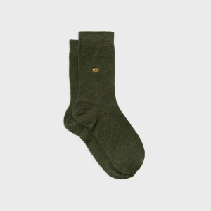 BILLYBELT Chaussettes en coton peigné Unies - Kaki foncé chiné>Homme Chaussettes Unies