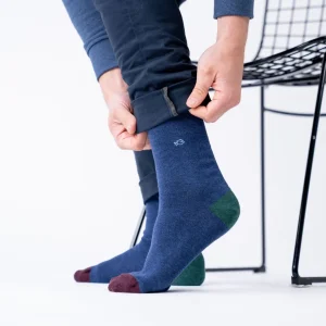 BILLYBELT Chaussettes en coton peigné Unies - Marine chiné>Homme Chaussettes Unies