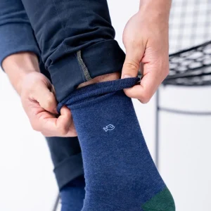 BILLYBELT Chaussettes en coton peigné Unies - Marine chiné>Homme Chaussettes Unies