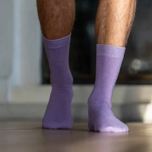 BILLYBELT Chaussettes en coton peigné Unies - Mauve>Homme Chaussettes Unies