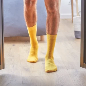 BILLYBELT Chaussettes en coton peigné Unies - Moutarde chiné>Homme Chaussettes Unies