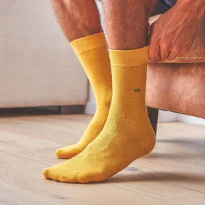 BILLYBELT Chaussettes en coton peigné Unies - Moutarde chiné>Homme Chaussettes Unies