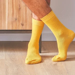 BILLYBELT Chaussettes en coton peigné Unies - Moutarde chiné>Homme Chaussettes Unies