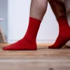 BILLYBELT Chaussettes en coton peigné Unies - Rouge grenade>Homme Chaussettes Unies