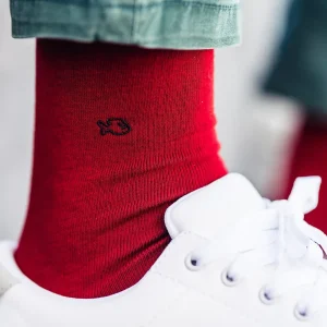 BILLYBELT Chaussettes en coton peigné Unies - Rouge grenade>Homme Chaussettes Unies