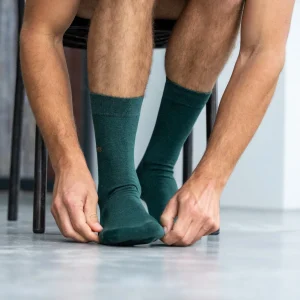 BILLYBELT Chaussettes en coton peigné Unies - Vert anglais>Homme Chaussettes Unies