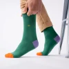 BILLYBELT Chaussettes en coton peigné Unies - Vert chiné>Homme Chaussettes Unies