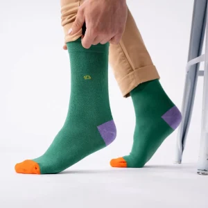 BILLYBELT Chaussettes en coton peigné Unies - Vert chiné>Homme Chaussettes Unies