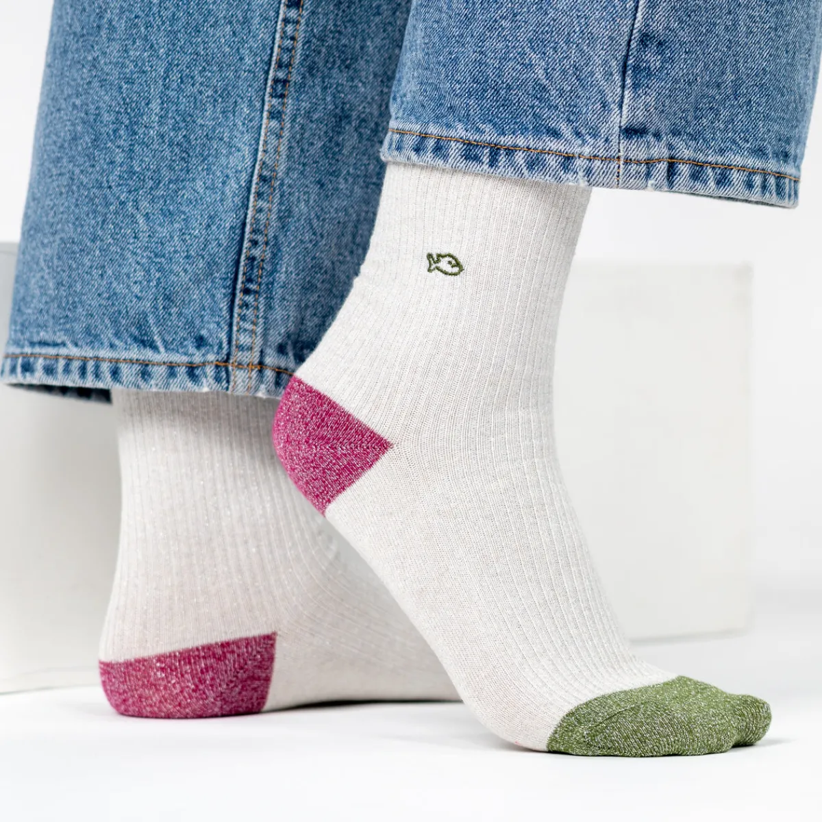 BILLYBELT Chaussettes en coton peigné Vintage - Blanc>Femme Chaussettes Fantaisie