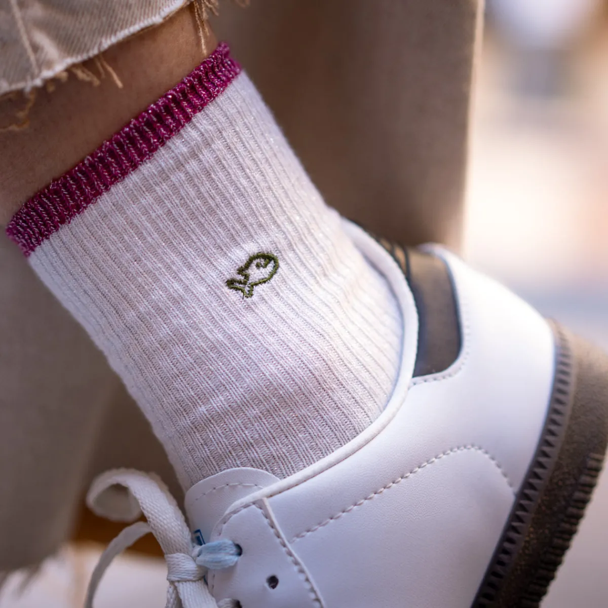 BILLYBELT Chaussettes en coton peigné Vintage - Blanc>Femme Chaussettes Fantaisie