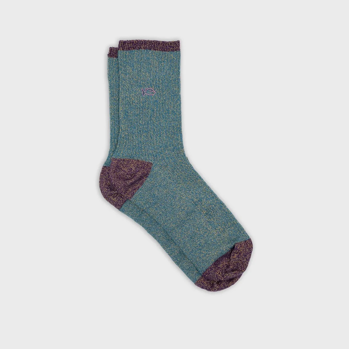 BILLYBELT Chaussettes en coton peigné Vintage - Bleu canard>Femme Chaussettes Fantaisie
